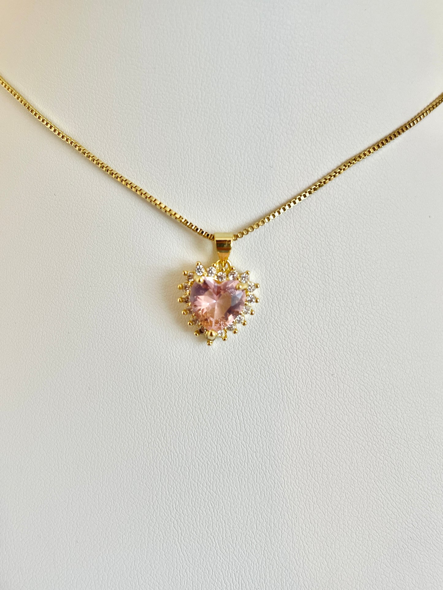 Pink heart necklace