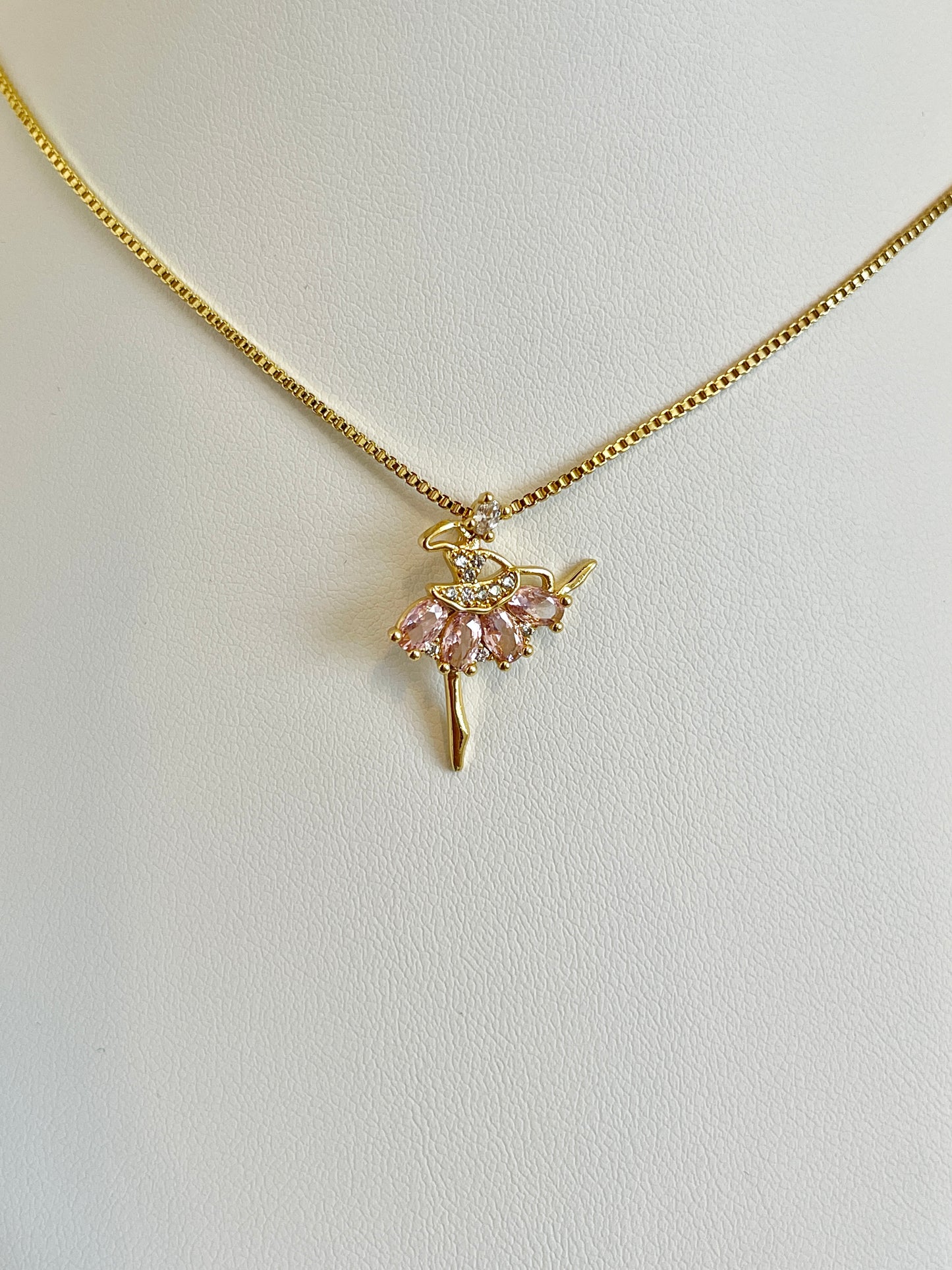 Pink ballerina necklace
