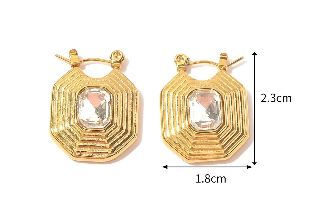 Geometric elegant hoop earrings