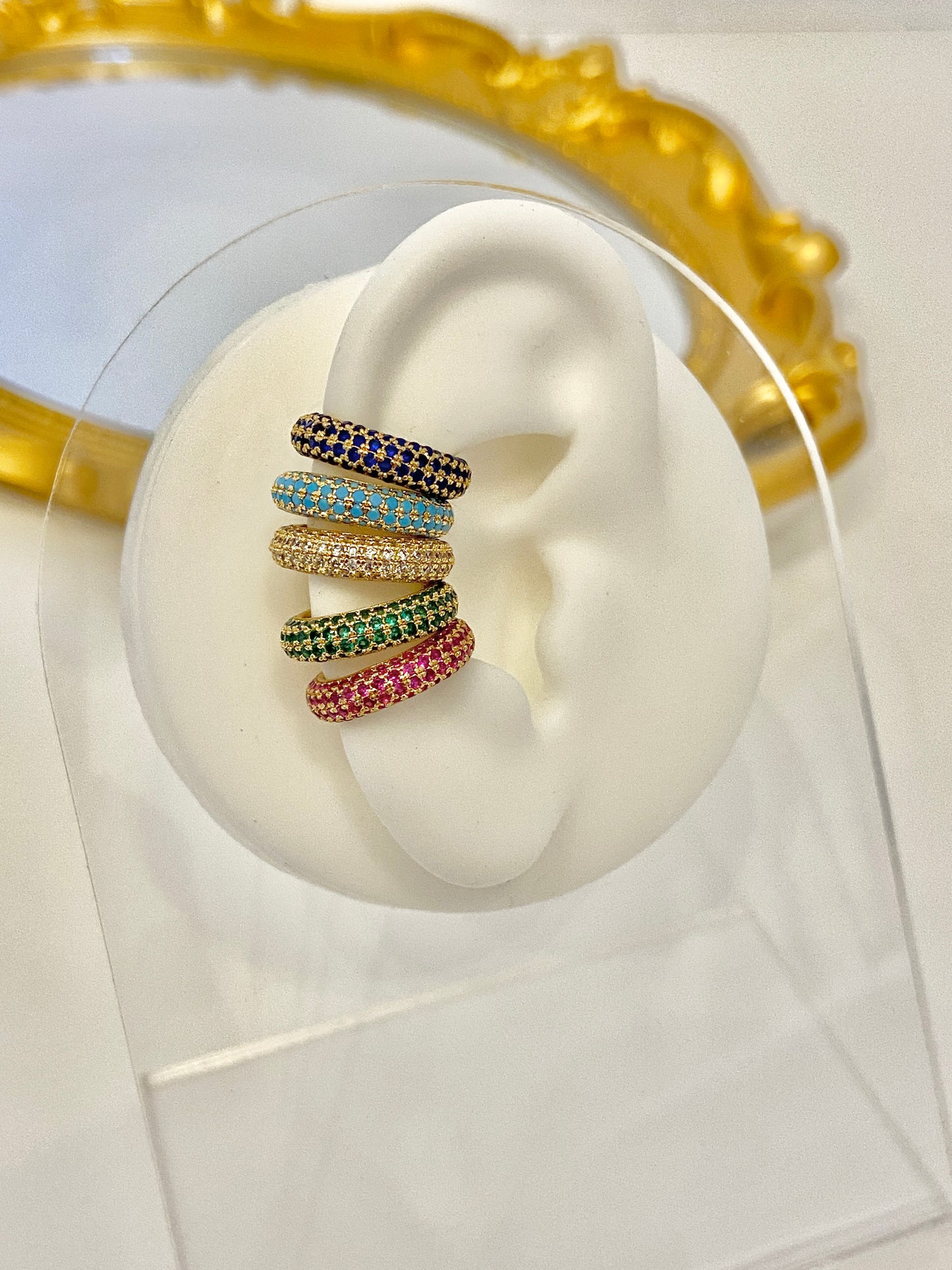 Zirconia cuff earrings