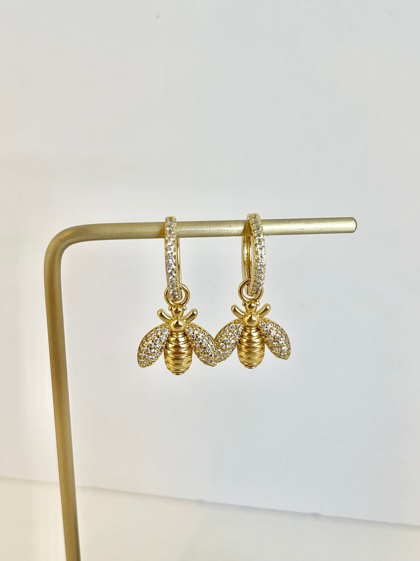 Bee Hoops Earrings Charm