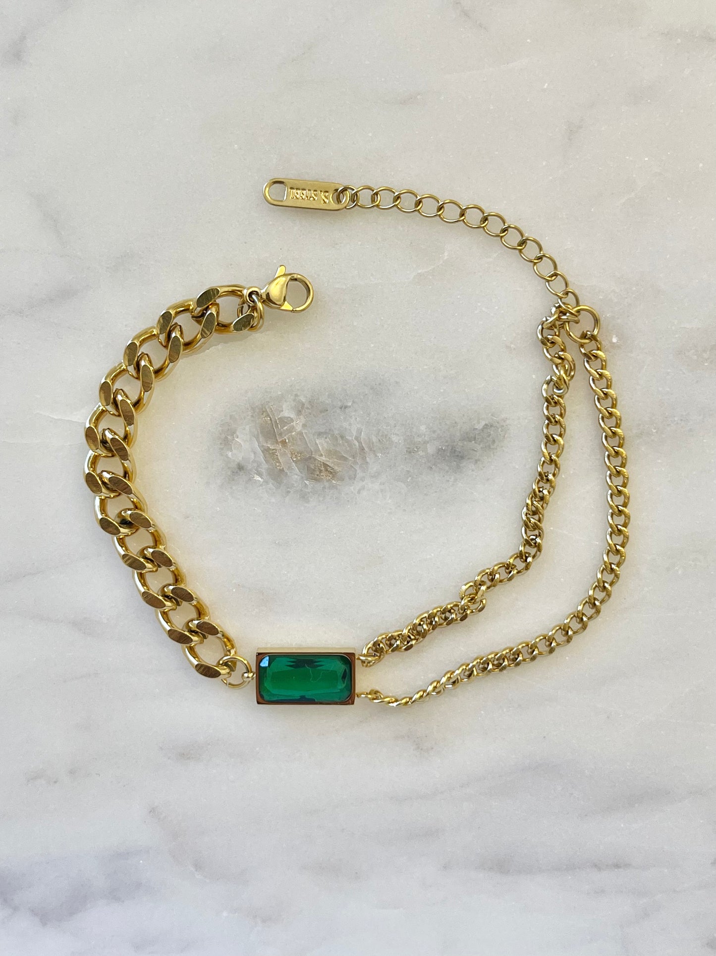 Green crystal luxury bracelet