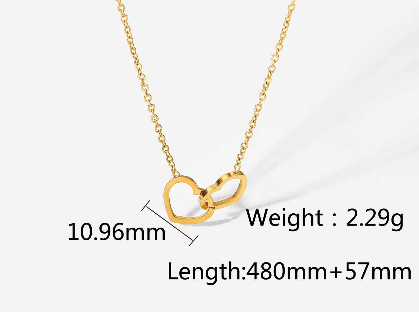 Double heart necklace