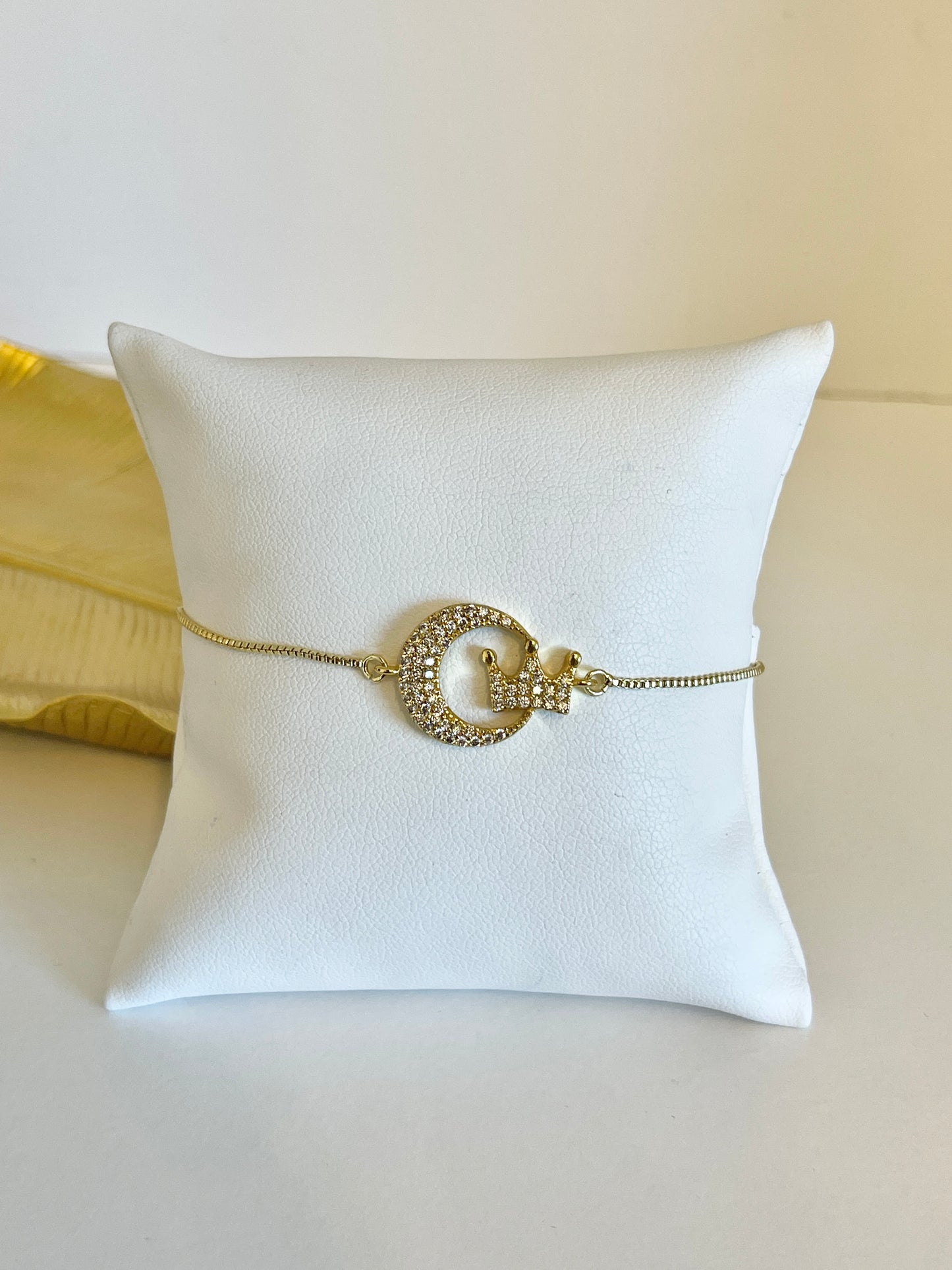 Moon and crown bracelet