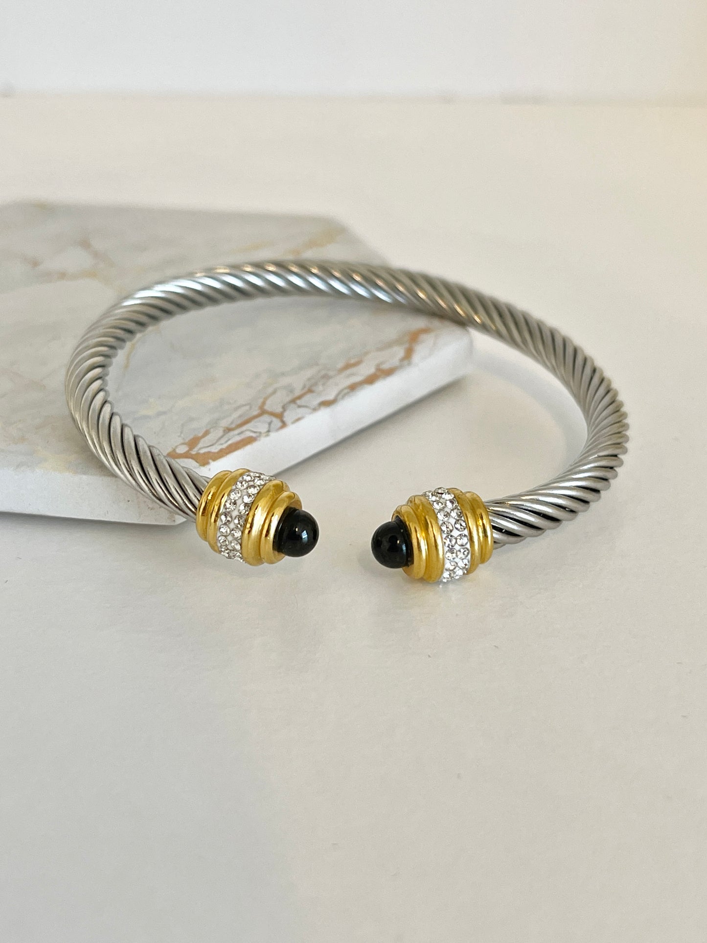 Cable cuff bracelet