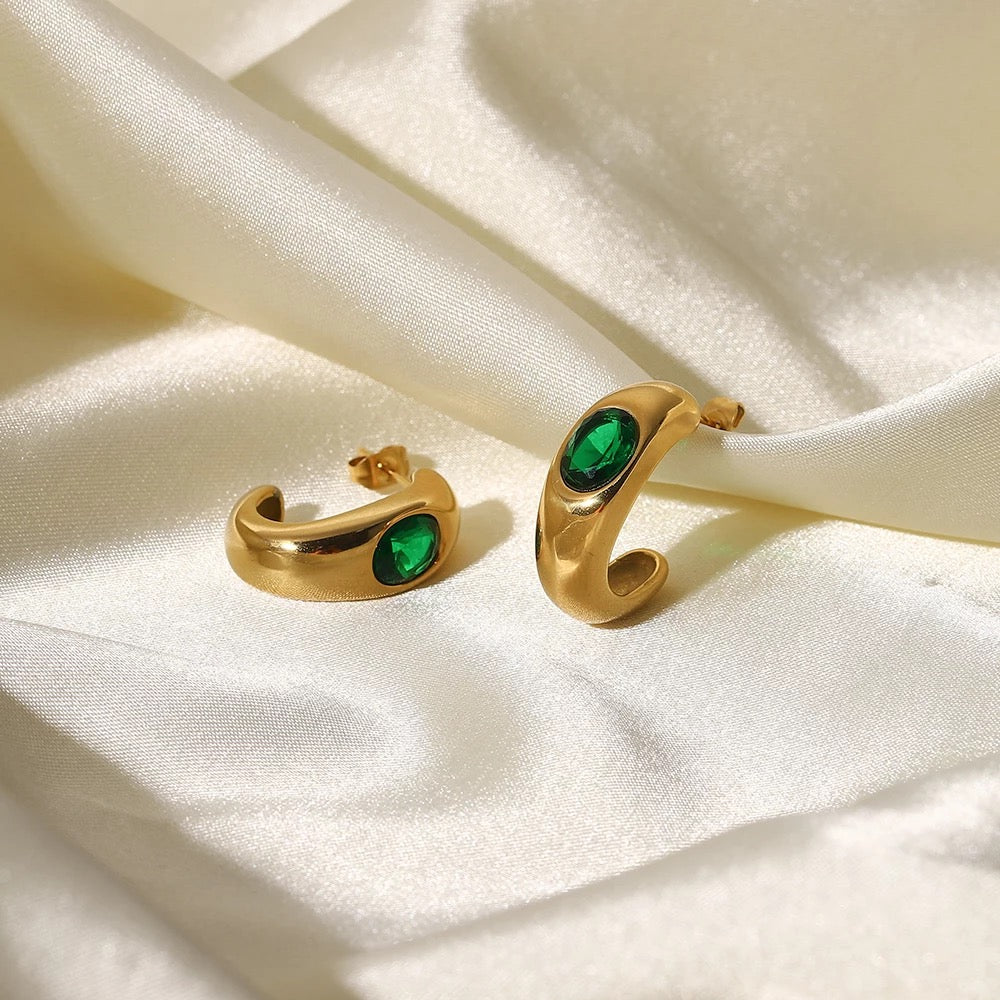 Elegant hoop stud earrings