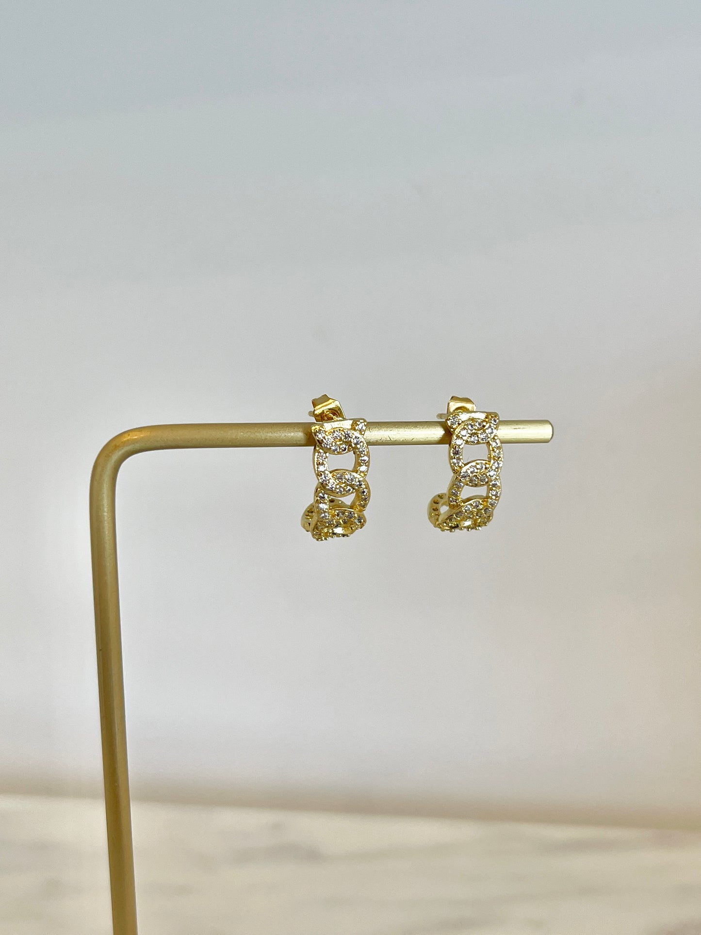 Cuban chain stud earrings