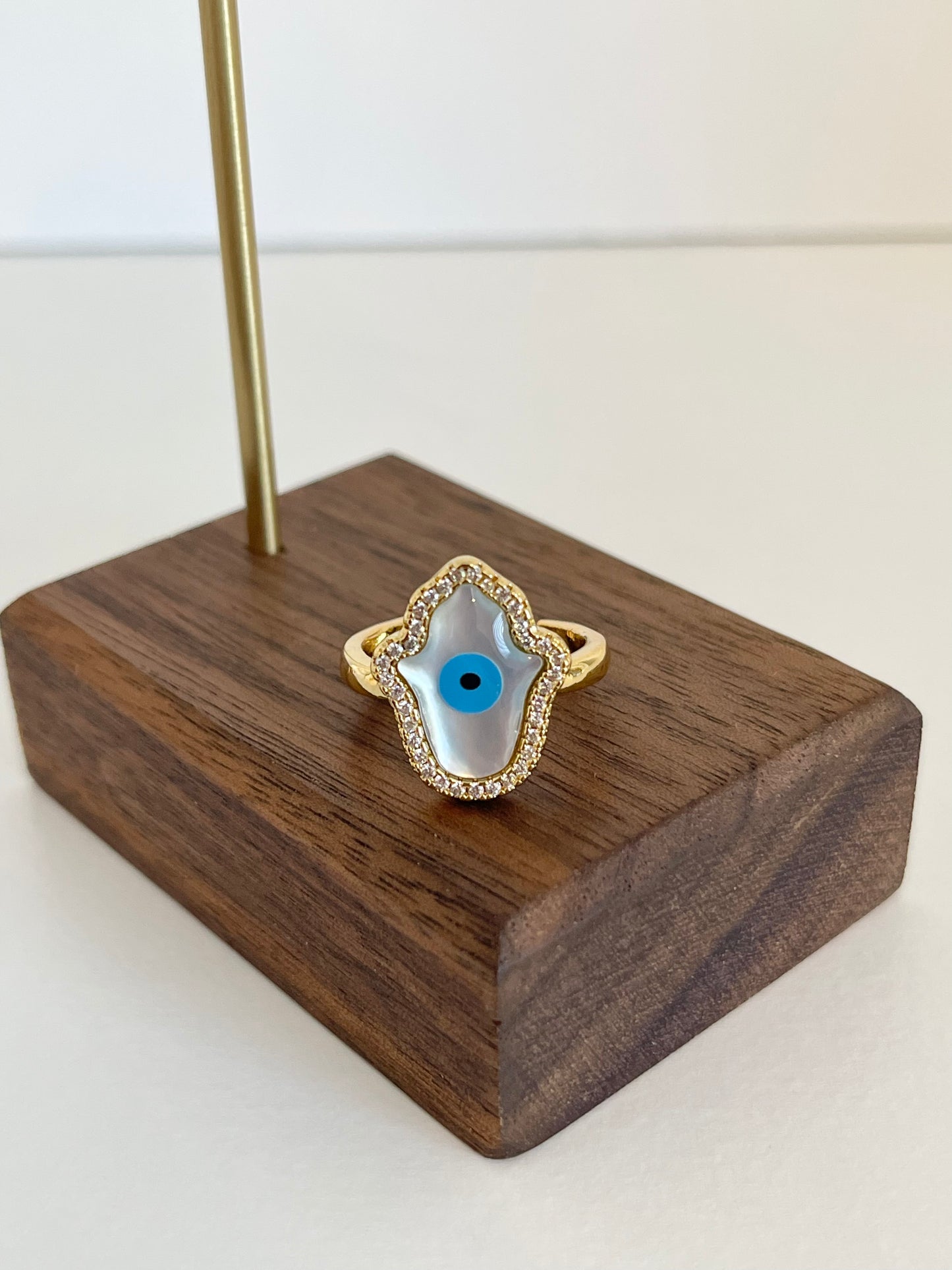 Hamsa adjustable ring