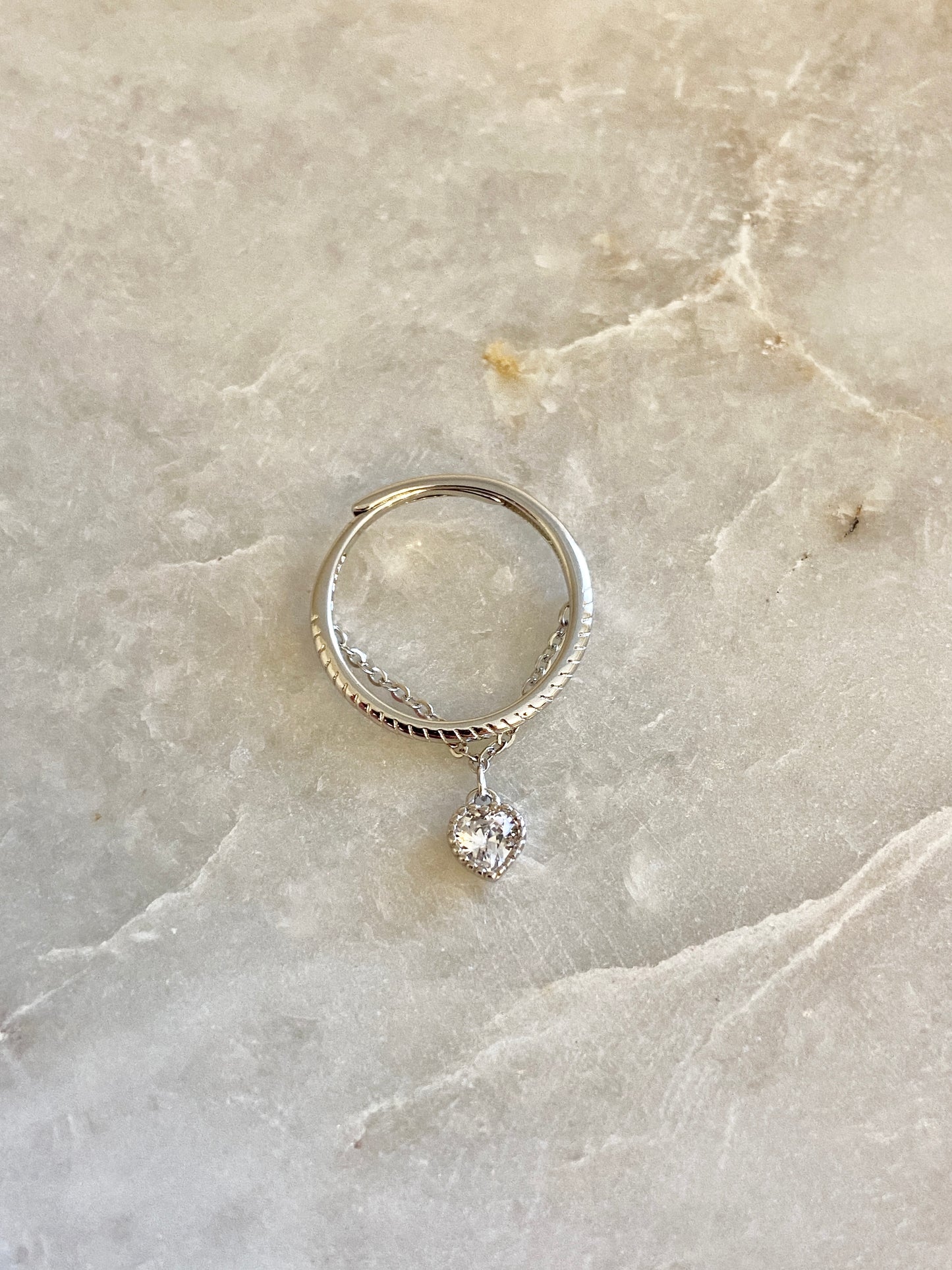 Heart adjustable ring