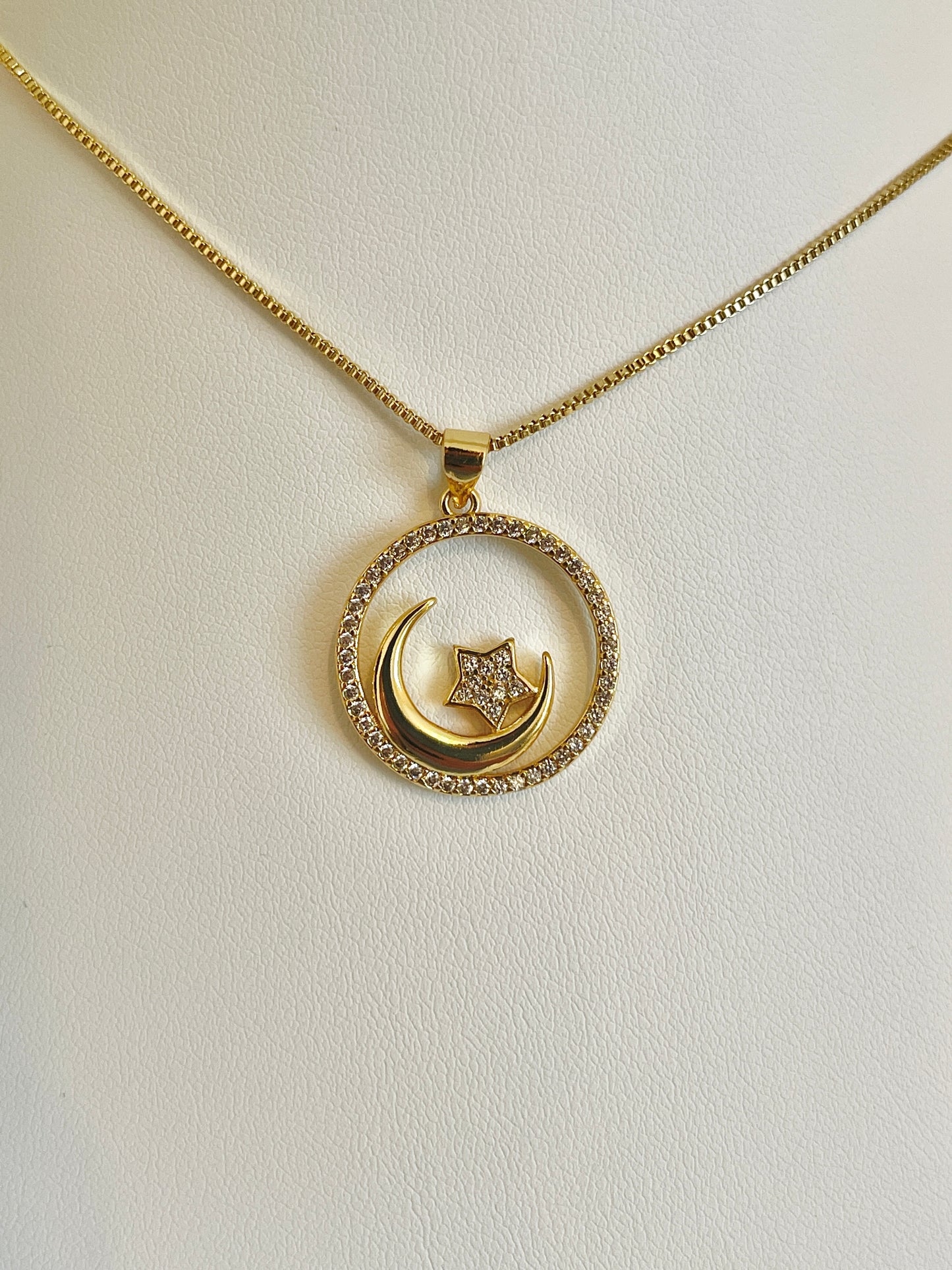Moon and star necklace