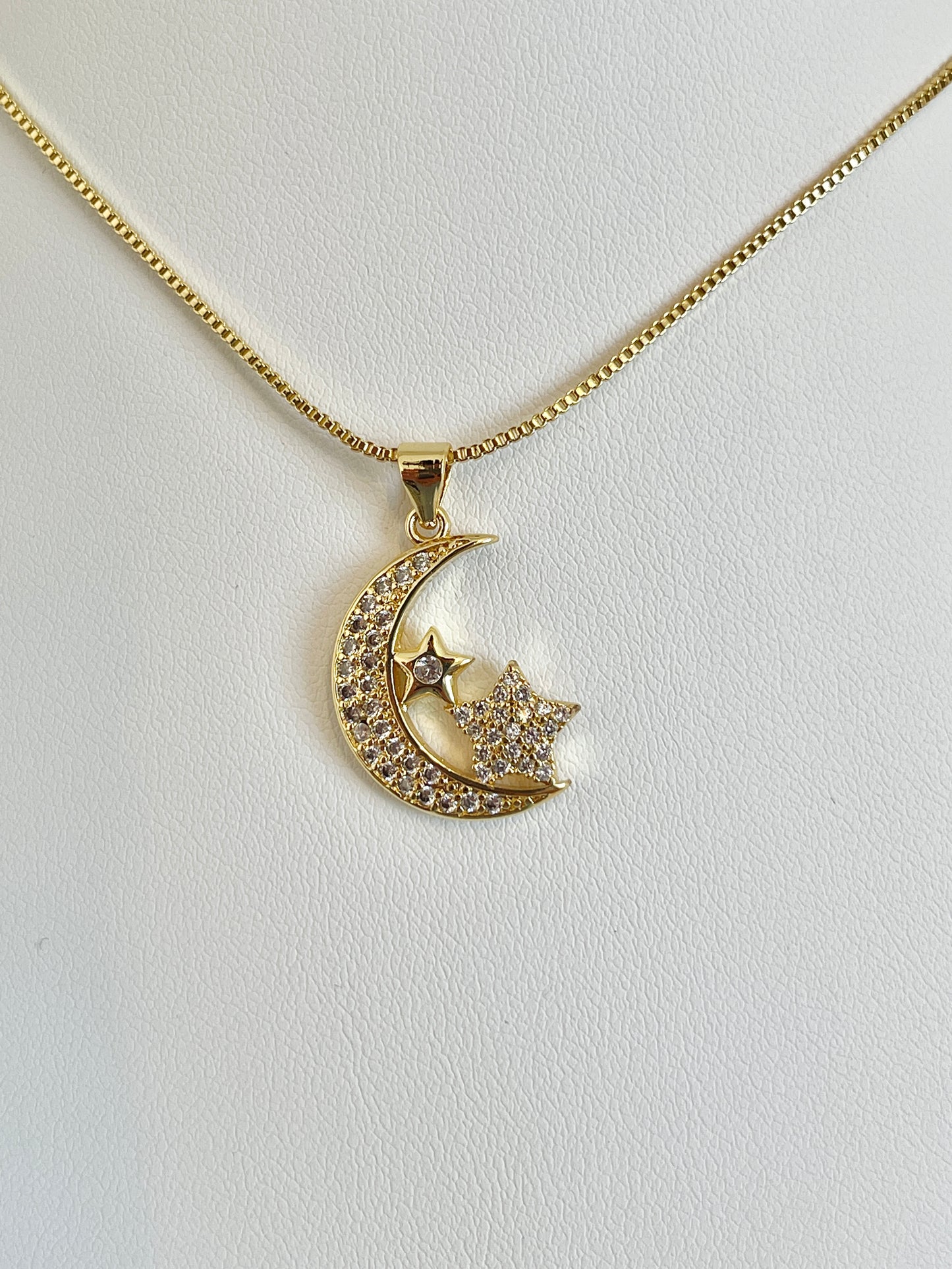 Moon and star necklace