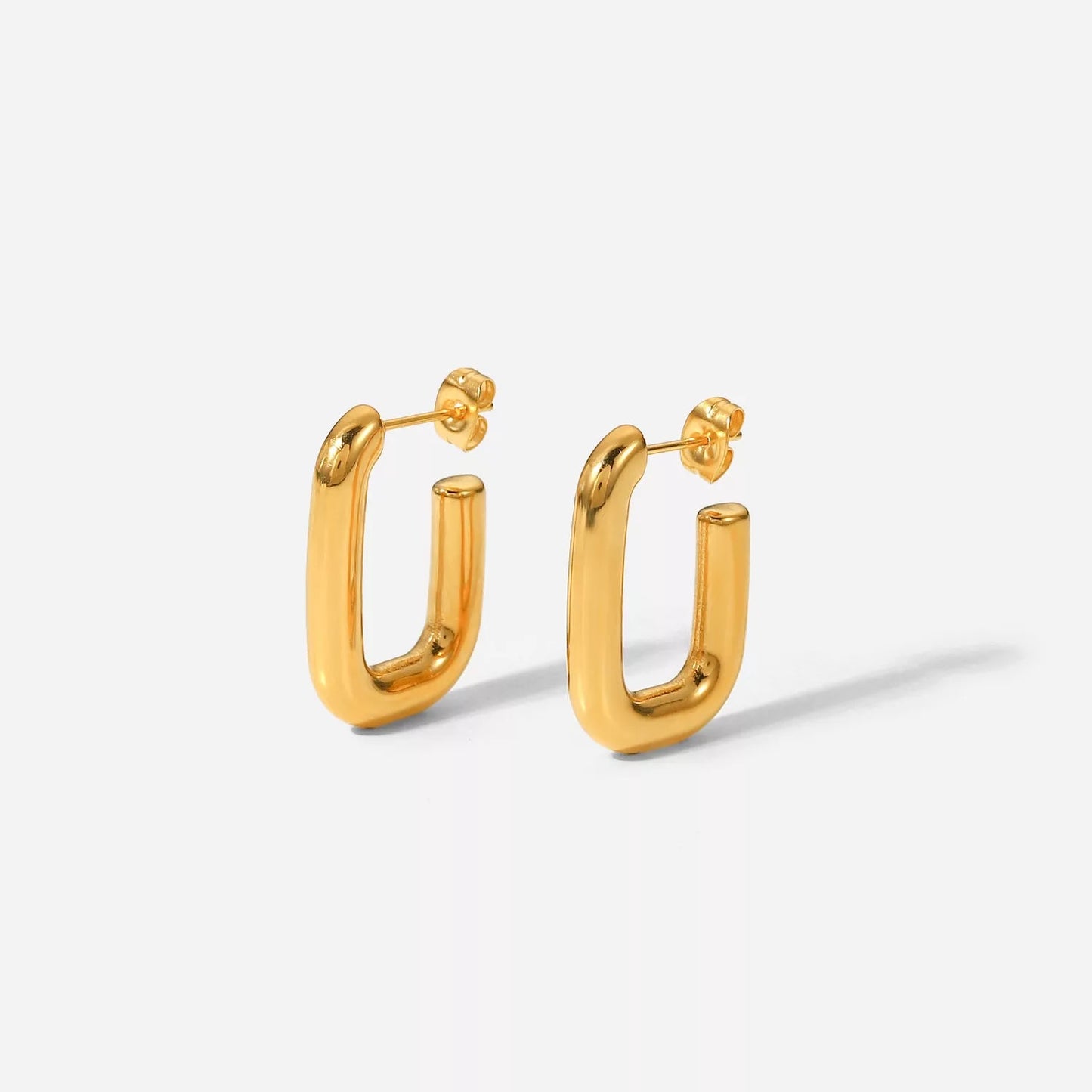 Square hoop stud earrings