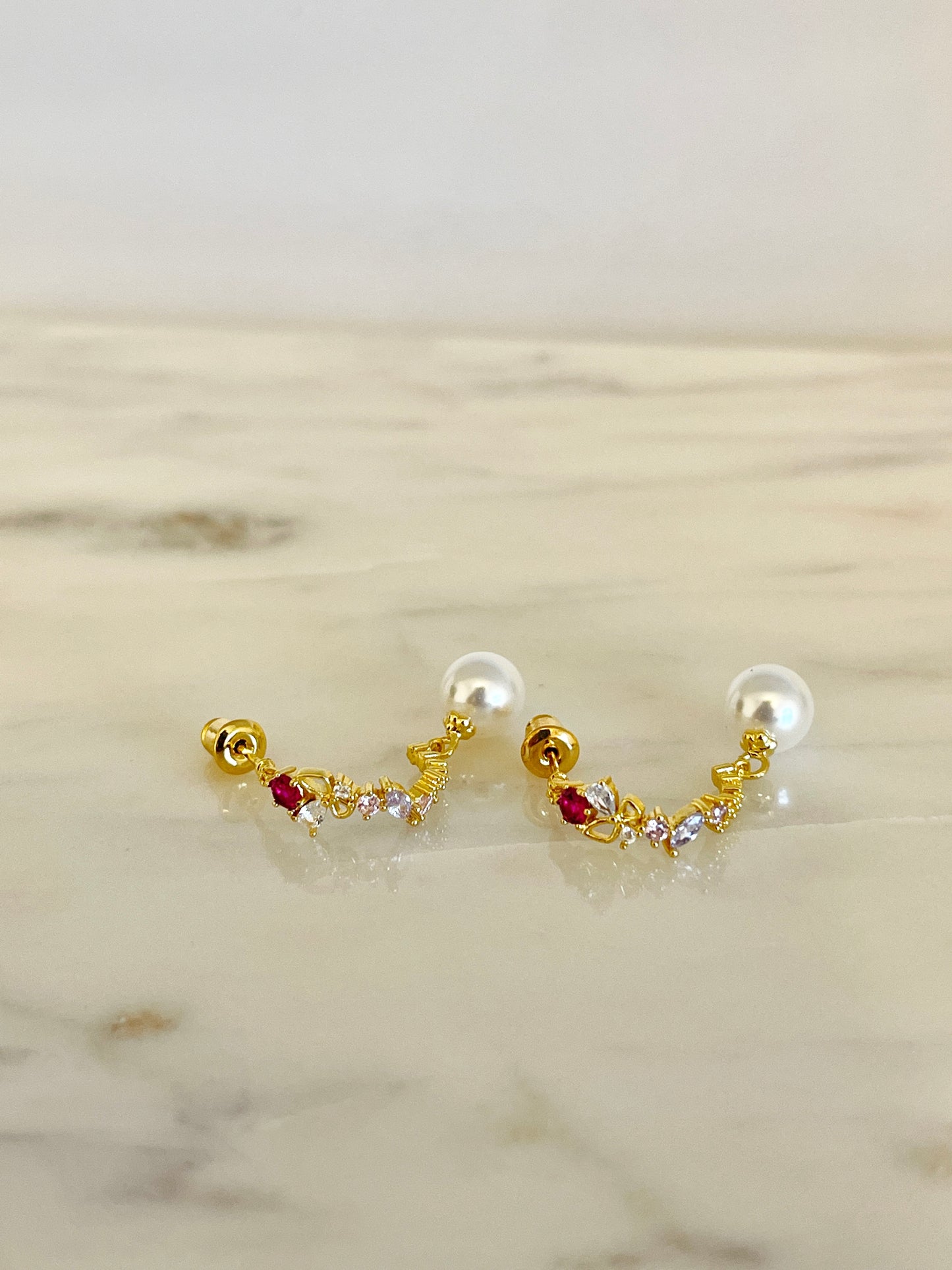 Pearl stud earrings