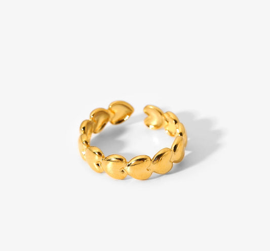 Hearts adjustable ring
