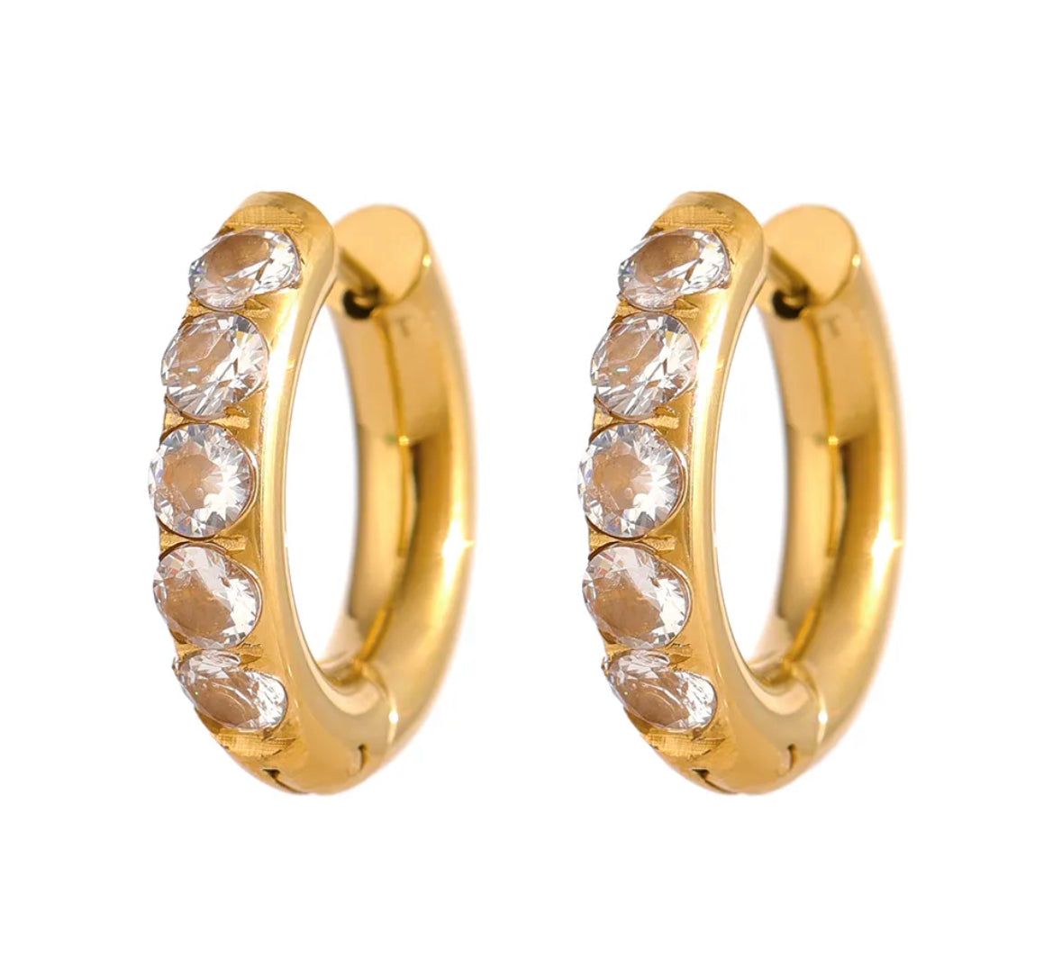 Cubic zirconia Huggie hoop earrings