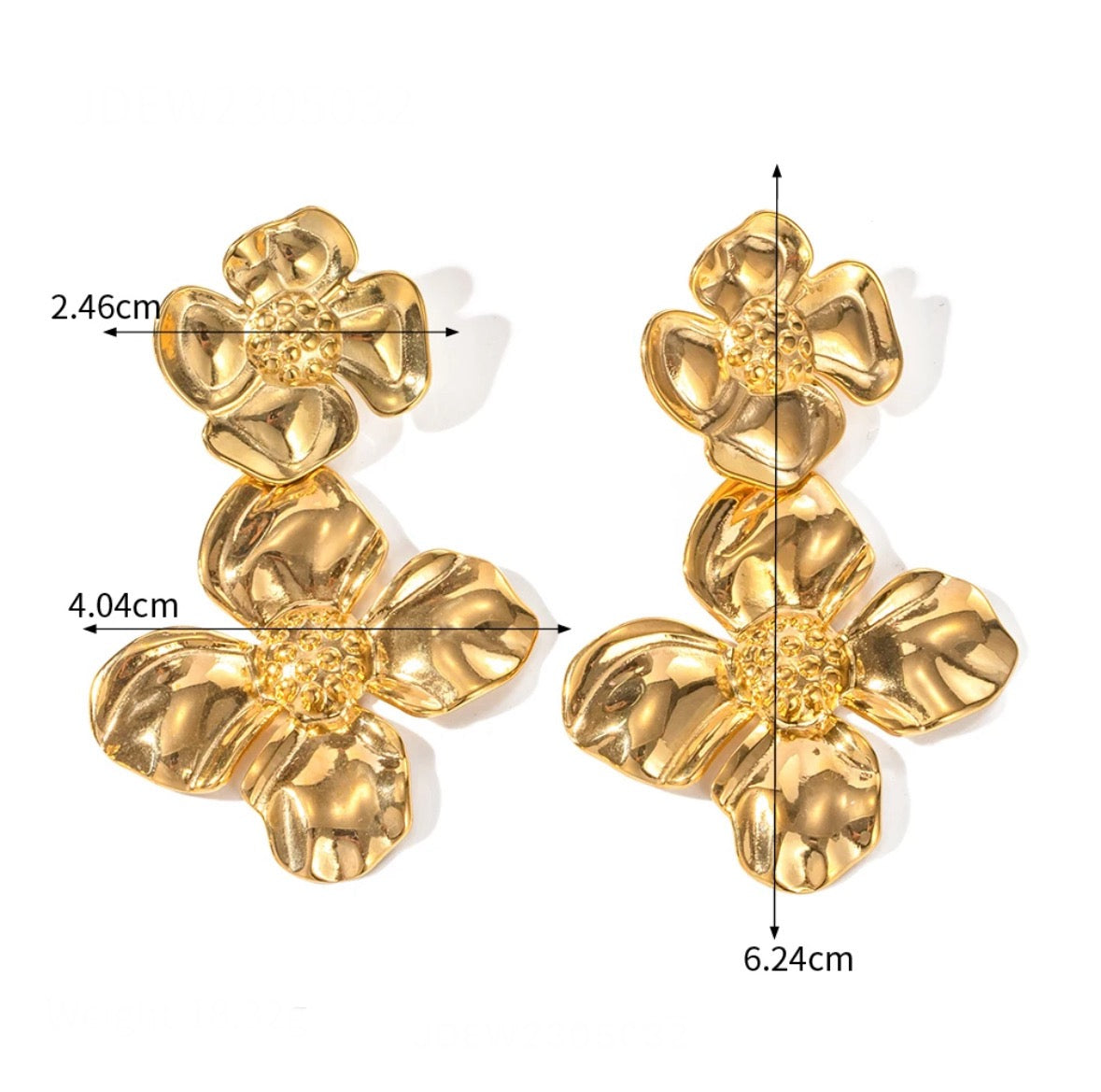 Double big flowers earrings