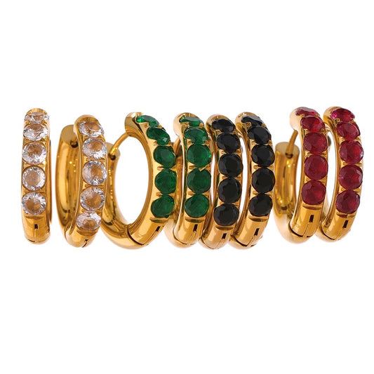 Cubic zirconia Huggie hoop earrings