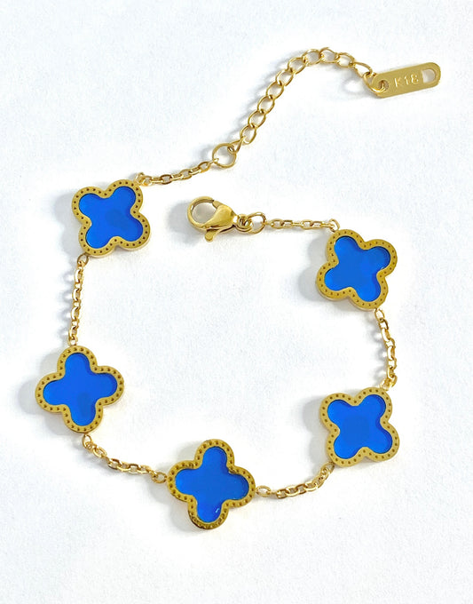 Blue clover bracelet