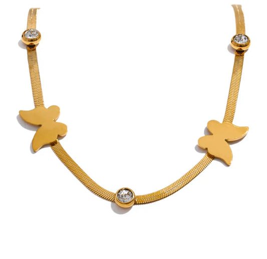 Exquisite Butterfly cubic zirconia necklace