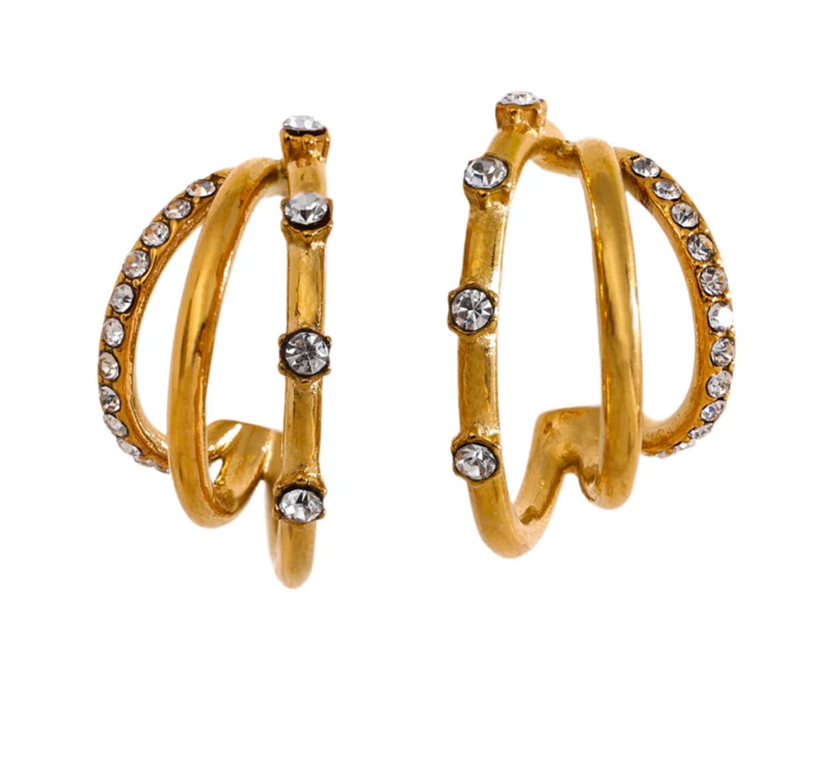 Layered hoop stud earrings