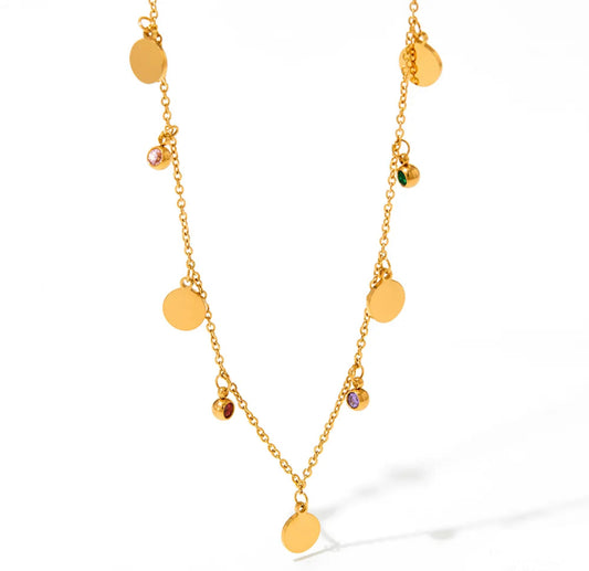 Colorful disc necklace