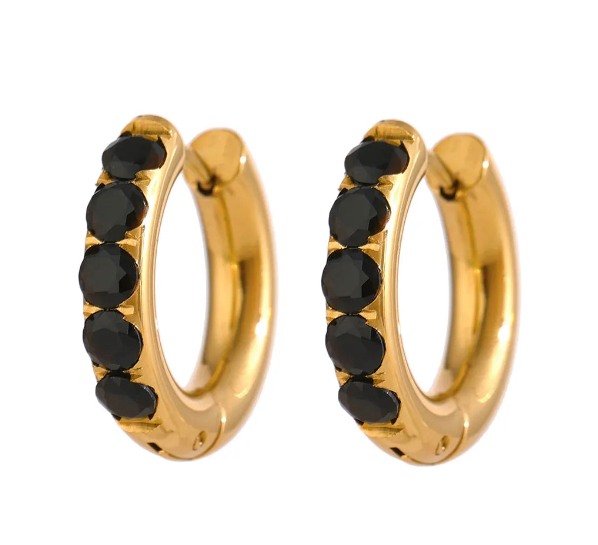 Cubic zirconia Huggie hoop earrings