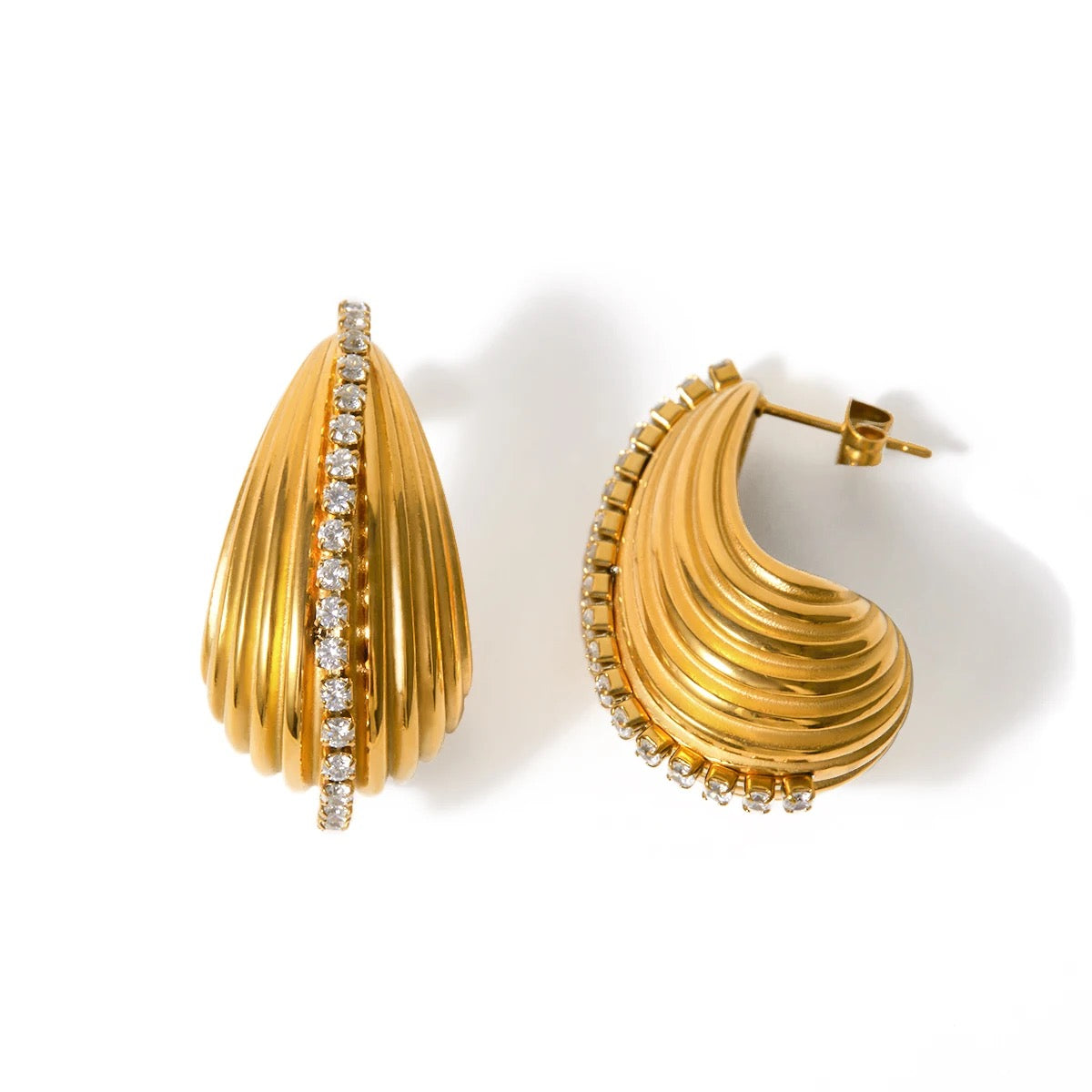 Texture water drop earrings
