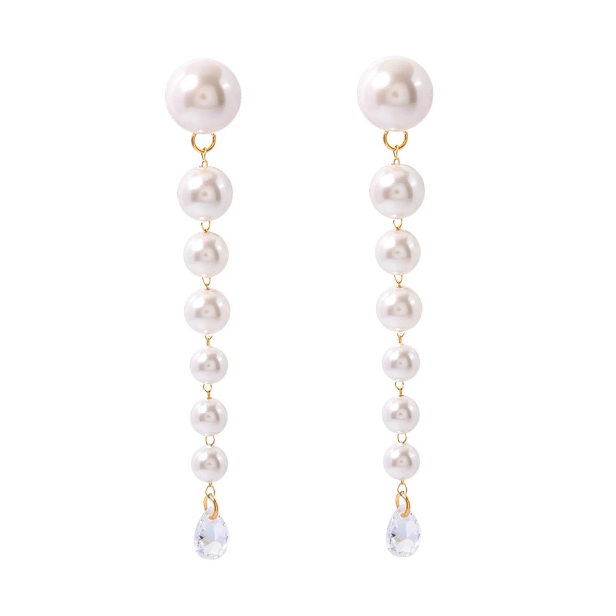 Pearl long earrings