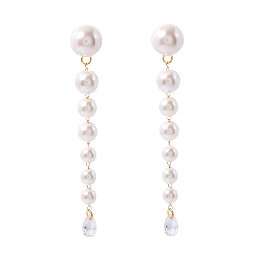 Pearl long earrings