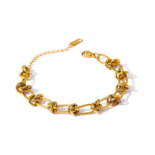 Statement Metal Texture Charm Bracelet