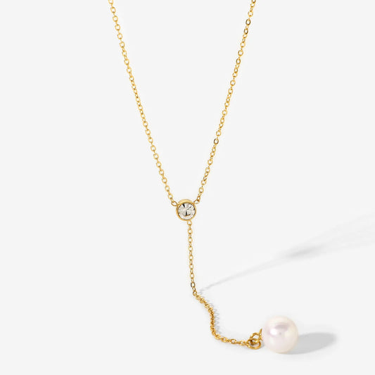 Y pearl elegant necklace
