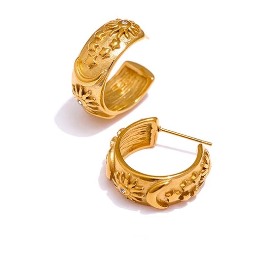 Moon, sun and stars hoops
