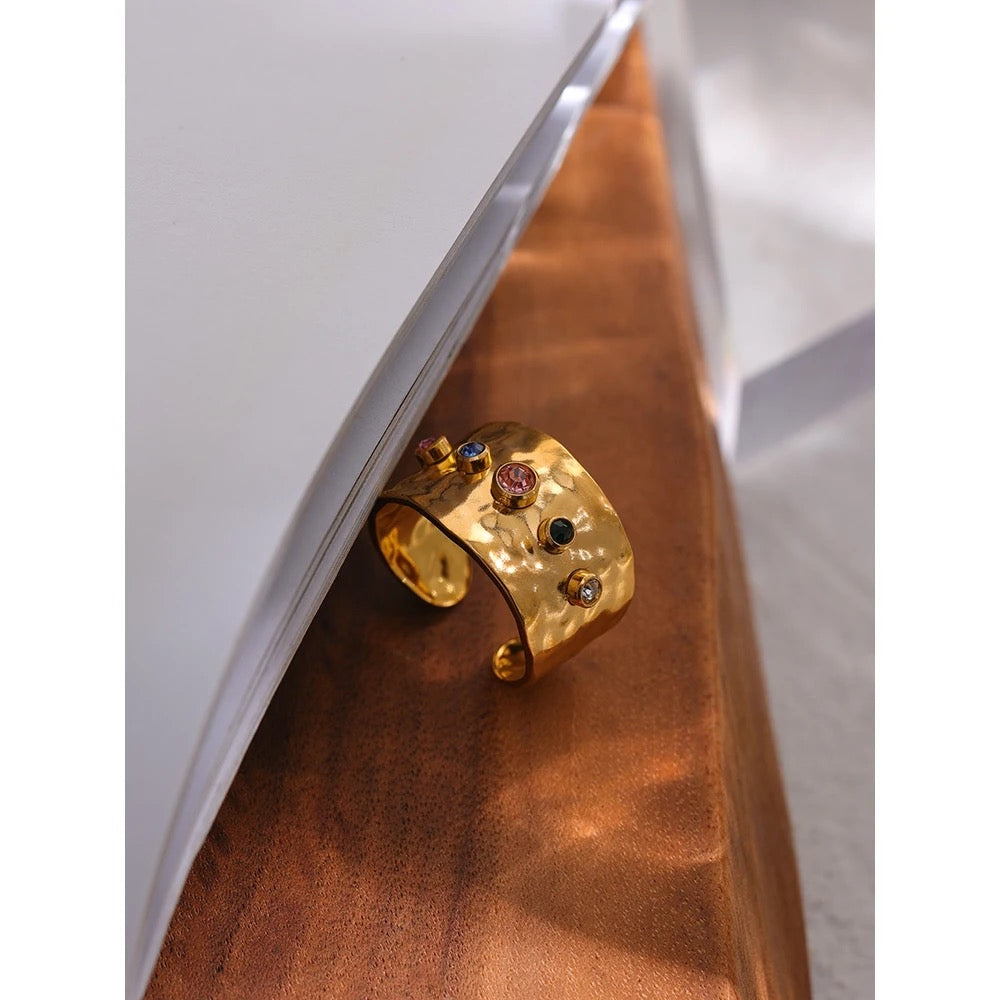 Multicolor stones ring