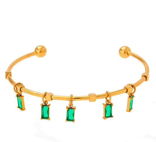 Green cuff bracelet