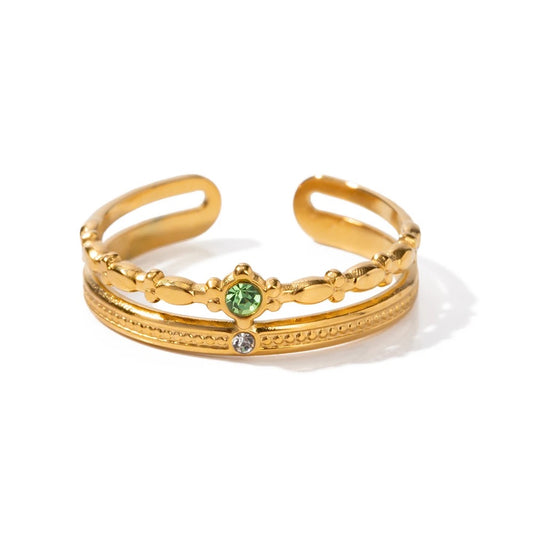 Double layer crown adjustable ring