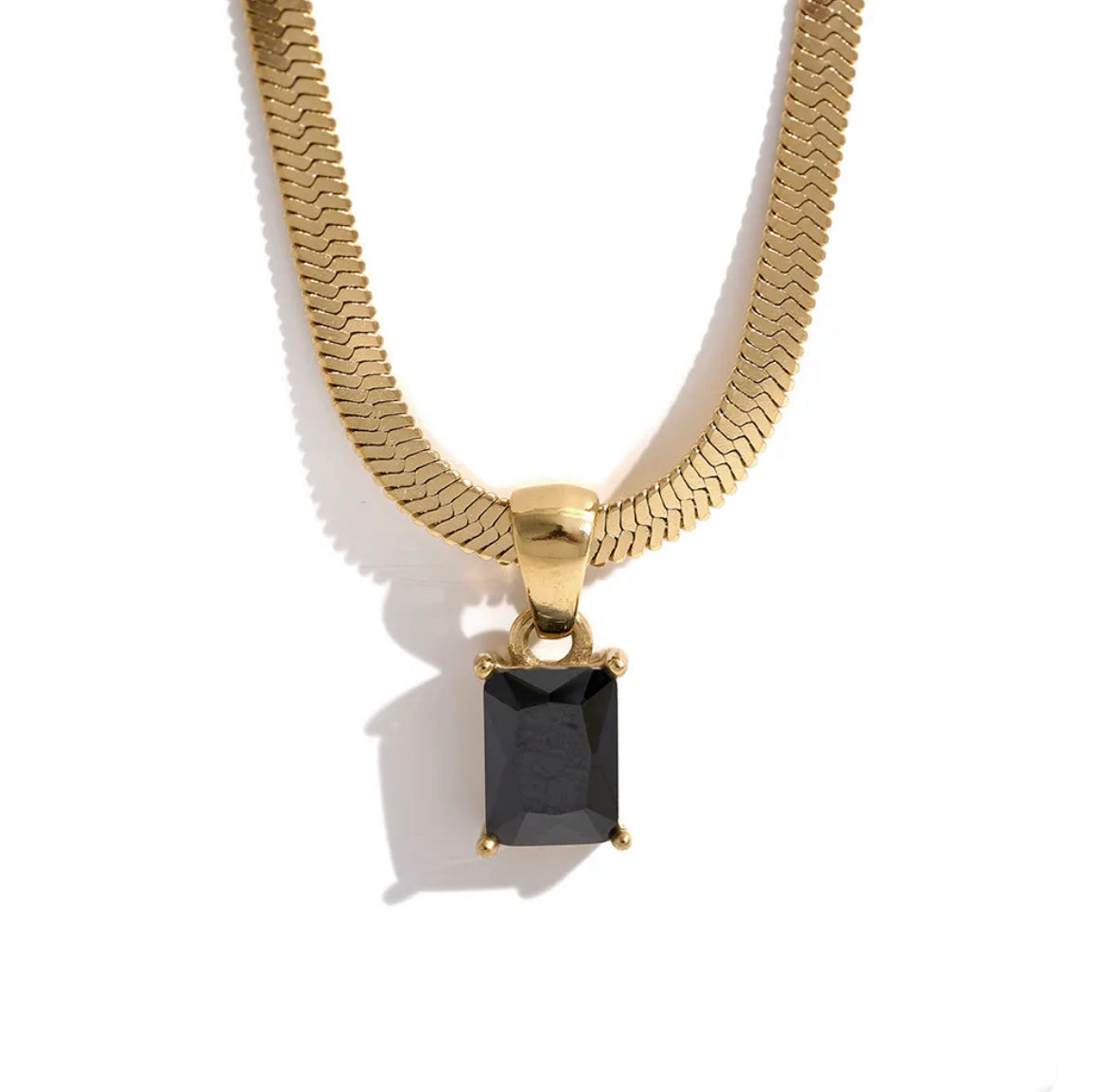 Square cubic zirconia elegant necklace