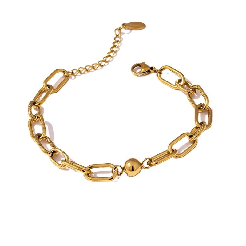 Ball with paper clip bracelet