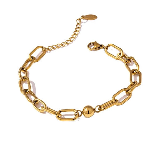 Ball with paper clip bracelet