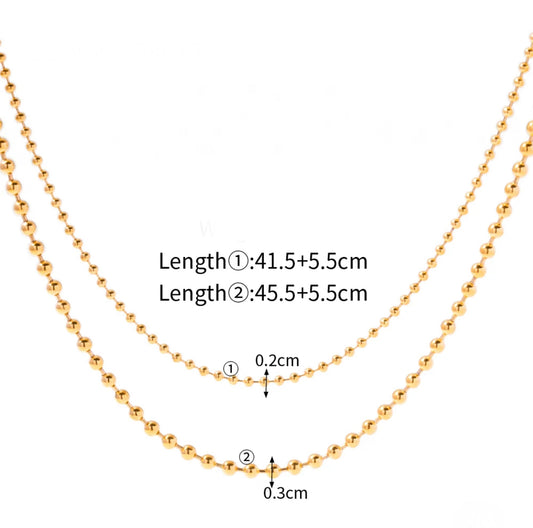 Double layers beads necklace