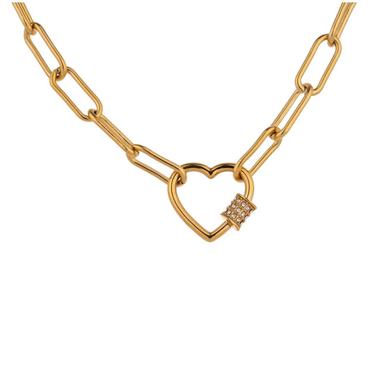 Heart paper clip necklace
