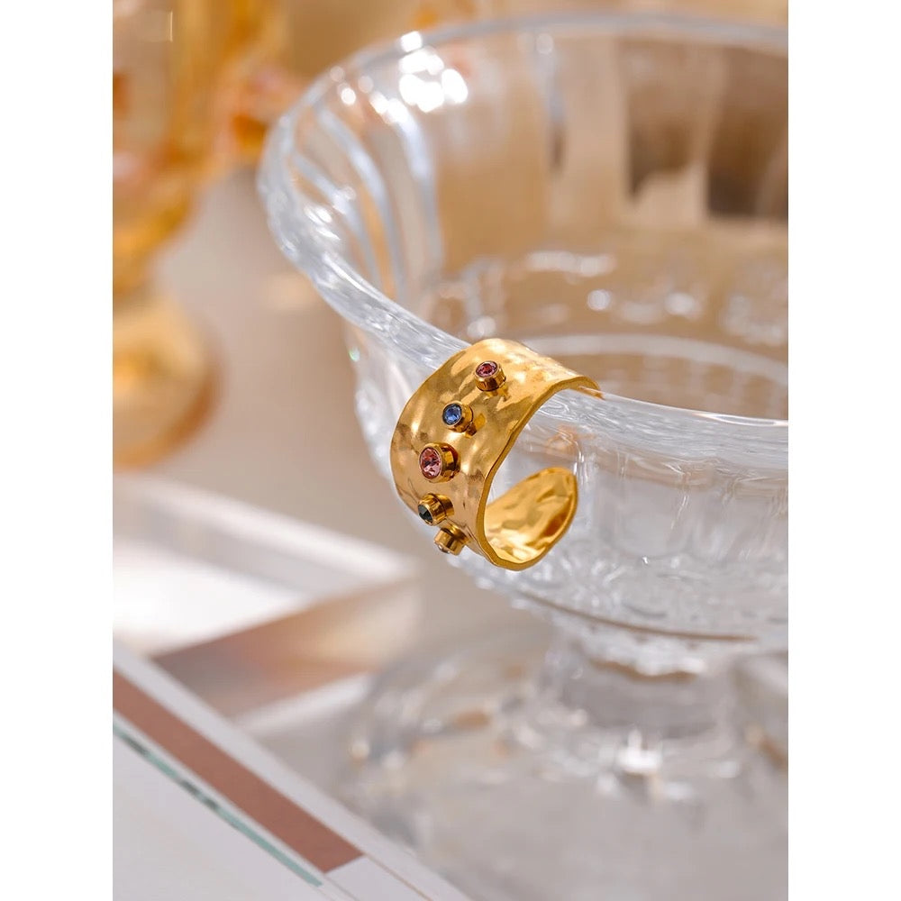 Multicolor stones ring