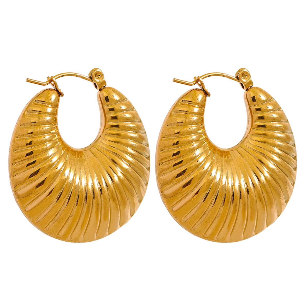 Hollow chunky hoop earrings