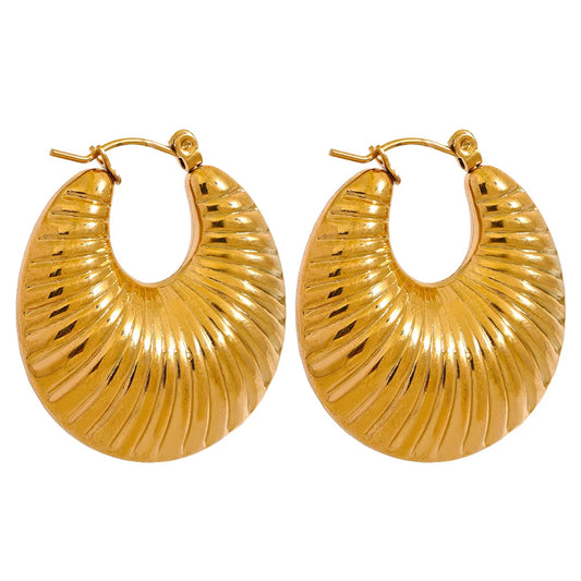 Hollow chunky hoop earrings