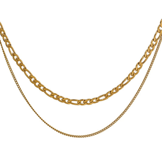 Double layer chain necklace