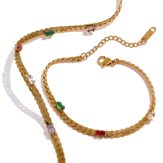 Colorful elegant necklace and bracelet