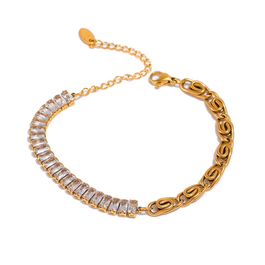 Elegant Bracelet with Cubic Zircon Chain