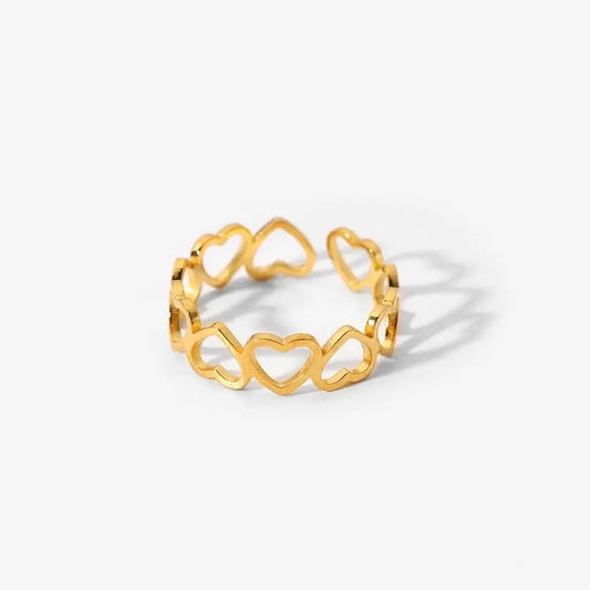 Heart adjustable ring