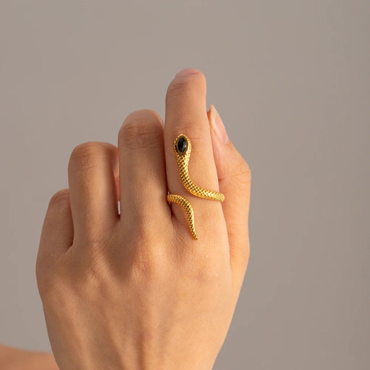 Black snake adjustable ring