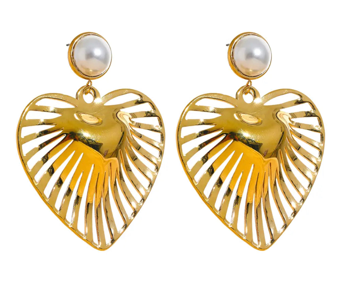 Heart love drop earrings