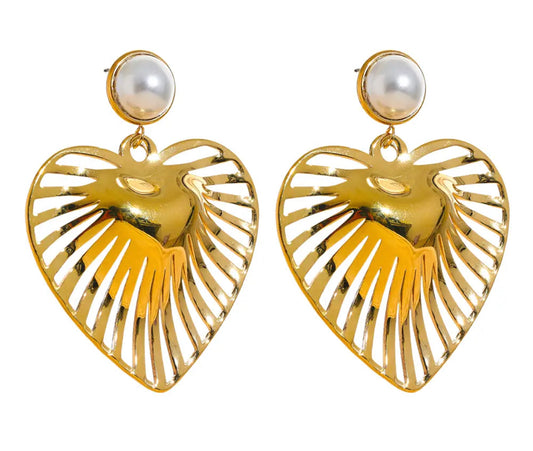 Heart love drop earrings